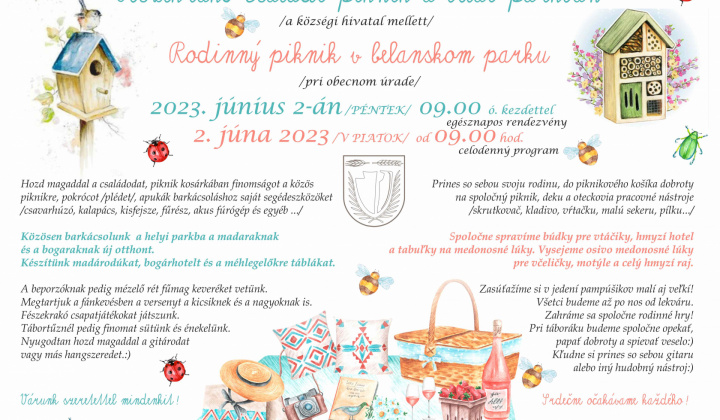 Aktuality 2023 / POZVÁNKA-Rodinný piknik v belanskom parku-02.06