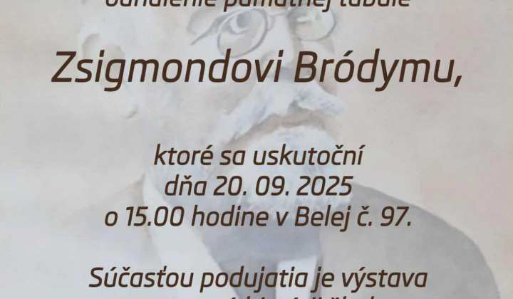 1. fotografia fotogalérie Aktuality / Odhalenie pamätnej tabule - Bródy Zsigmond - foto