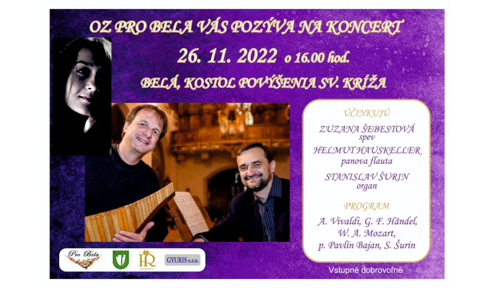 PRO BELÁ - KONCERT, KOSTOL POVÝŠENIA SV. KRÍŽA, 26.11.2022 