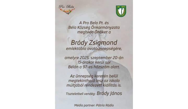 Odhalenie pamätnej tabule - Bródy Zsigmond  (Emléktábla avatás Bródy Zsigmond)