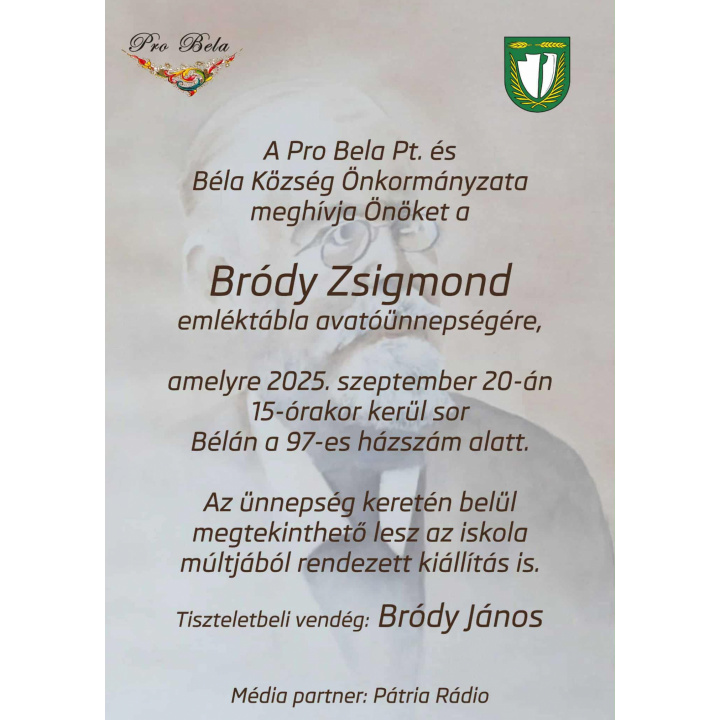 Odhalenie pamätnej tabule - Bródy Zsigmond  (Emléktábla avatás Bródy Zsigmond)